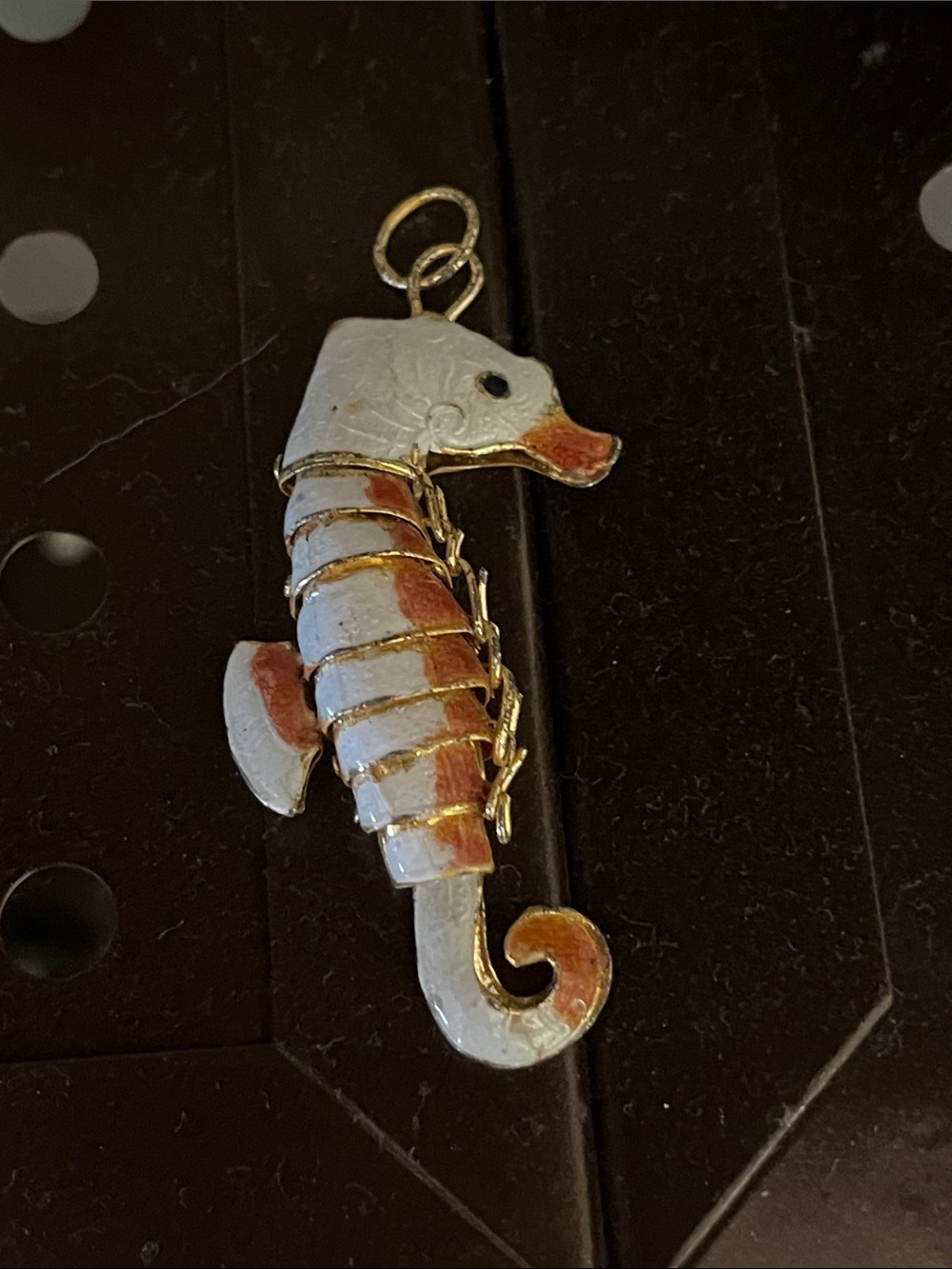 Cloisonné Articulated Seahorse pendant